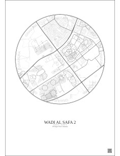 Wadi Al Safa 2 - Custom City Map 5 km · Light background