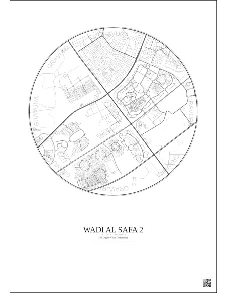 Wadi Al Safa 2 - Custom City Map 5 km · Light background