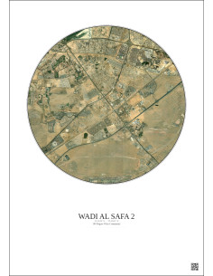 Wadi Al Safa 2 - Custom Satellite View 10 km · Color · Light background