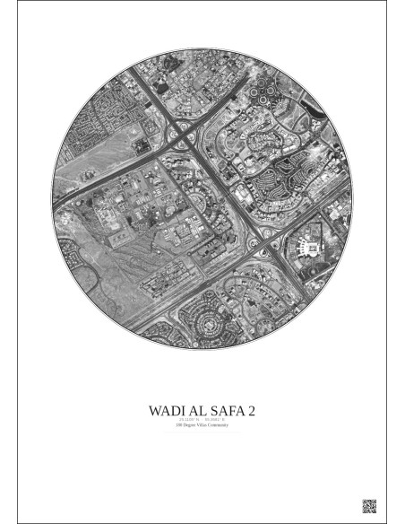 Wadi Al Safa 2 - Vue satellite personnalisée 2.5 km · N&B · Fond clair