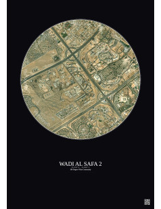 Wadi Al Safa 2 - Custom Satellite View 2.5 km · Color · Dark background