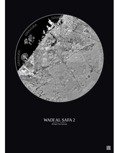 Wadi Al Safa 2 - Custom Satellite View 30 km · B&W · Dark background