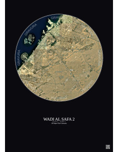 Wadi Al Safa 2 - Custom Satellite View 30 km · Color · Dark background