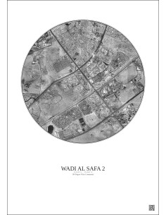 Wadi Al Safa 2 - Custom Satellite View 5 km · B&W · Light background