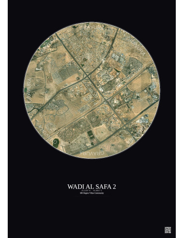 Wadi Al Safa 2 - Vue satellite personnalisée 5 km · Couleur · Fond foncé
