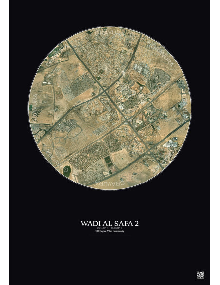 Wadi Al Safa 2 - Vue satellite personnalisée 5 km · Couleur · Fond foncé