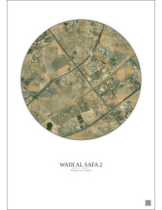 Wadi Al Safa 2 - Vue satellite personnalisée 5 km · Couleur · Fond clair