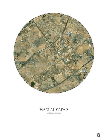 Wadi Al Safa 2 - Vue satellite personnalisée 5 km · Couleur · Fond clair