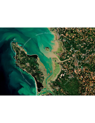 L'Île d'Oléron — Poster Satellitaire · Gravura