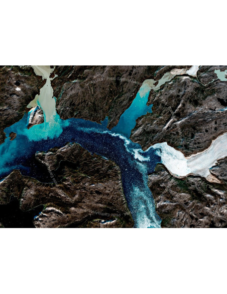 Glaciers du Groenland — Poster Satellitaire · Gravura
