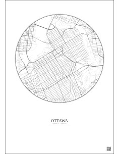 Affiche Ottawa – Poster carte de ville 2.5km | Gravura – Fond clair