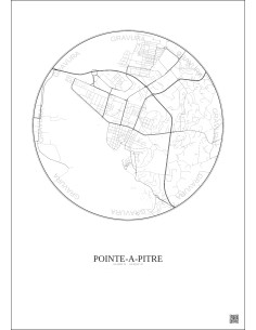 Affiche Pointe A Pitre – Poster carte de ville 2.5km | Gravura – Fond clair