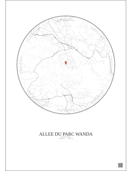 Roquefort Les Pins City Map Poster 2.5km | Gravura – Light background