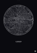 Affiche London – Poster carte de ville | Gravura – Fond foncé