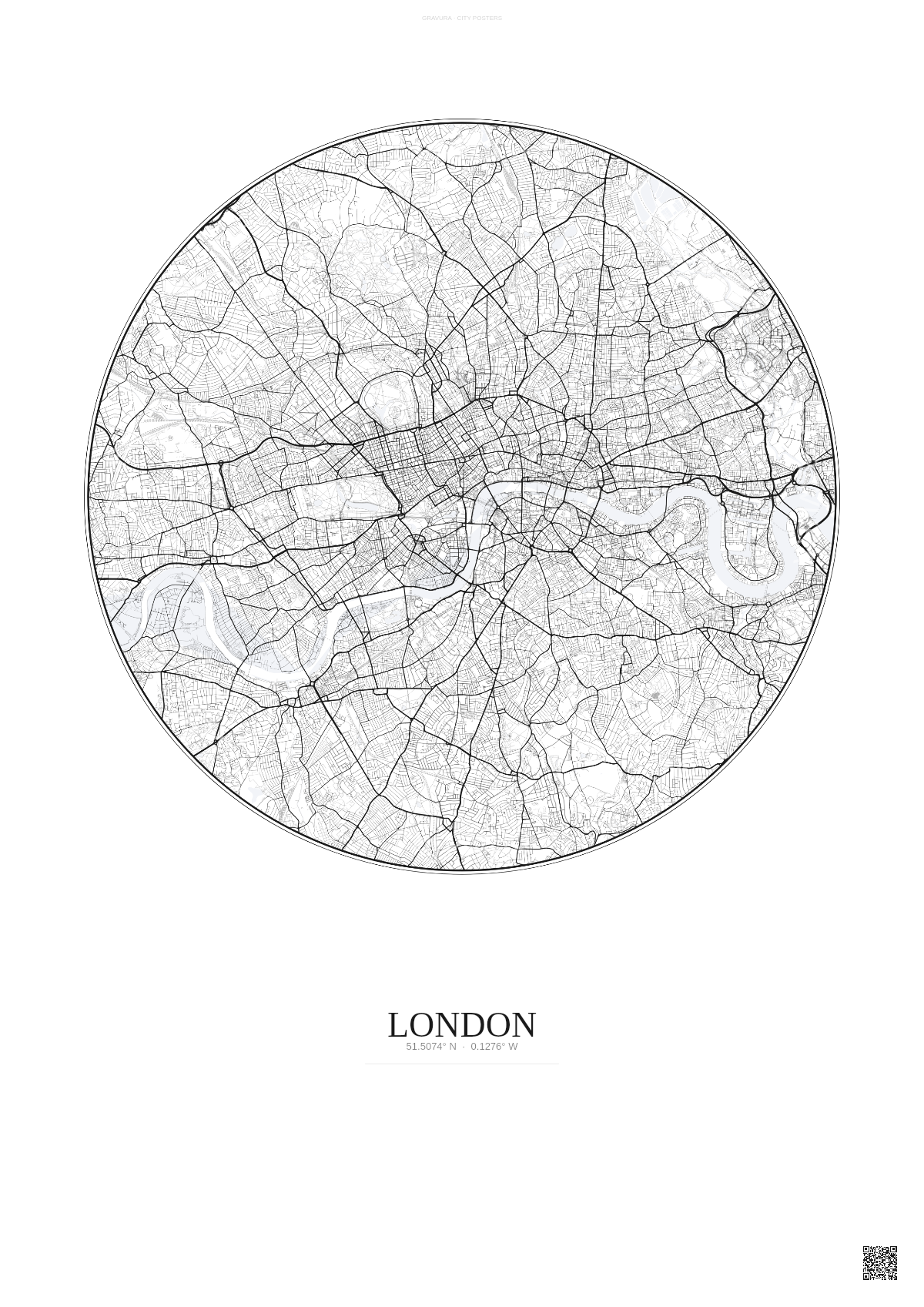 Affiche London – Poster carte de ville | Gravura – Fond clair