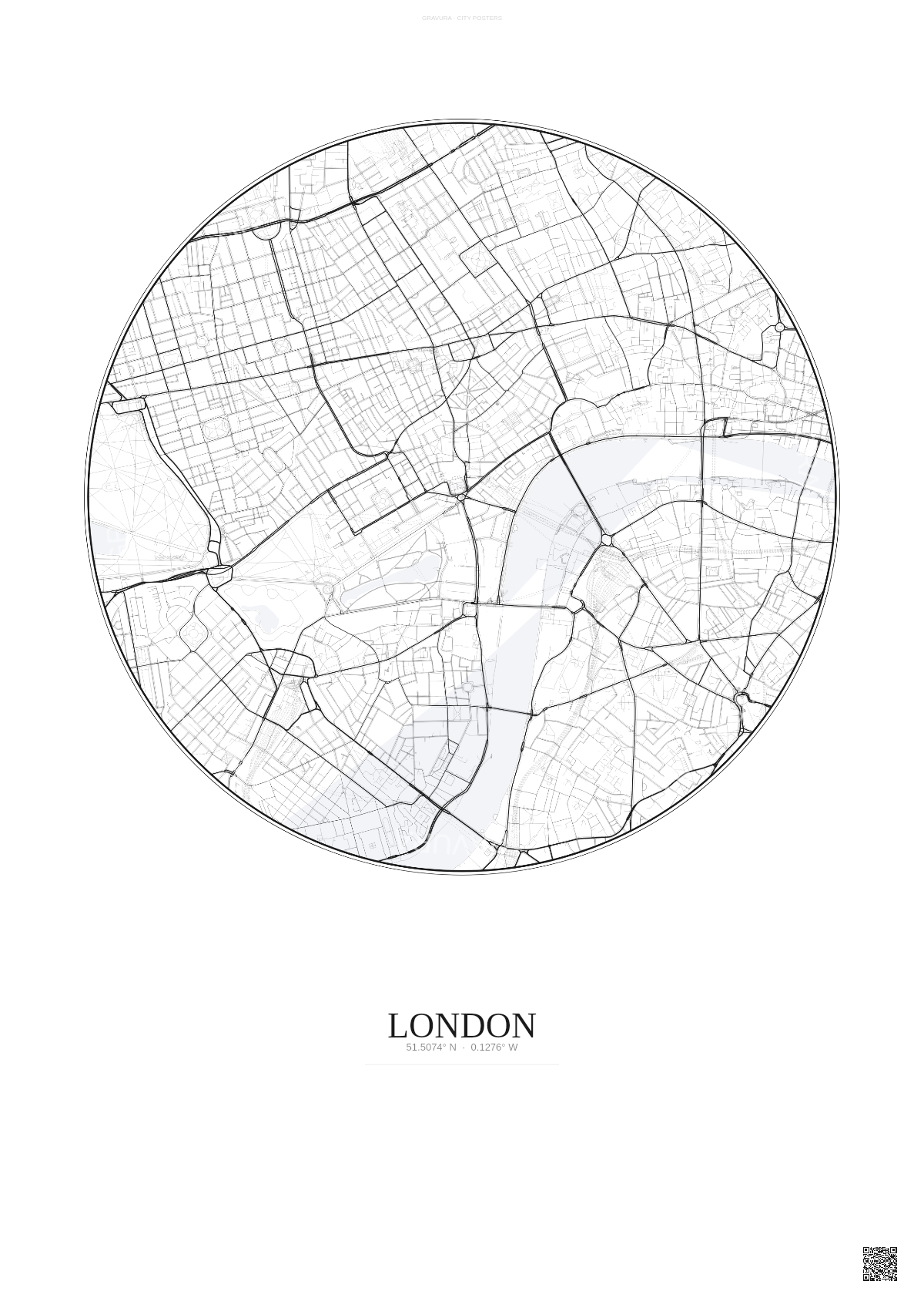 Affiche London – Poster carte de ville | Gravura – Fond clair