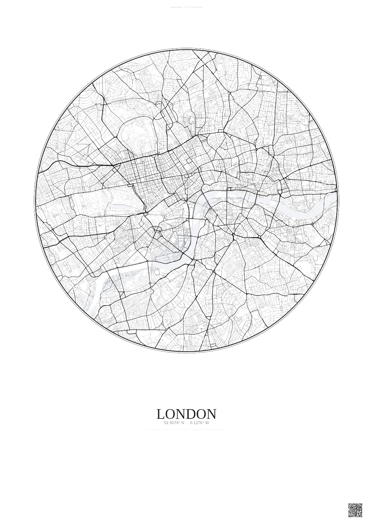 Affiche London – Poster carte de ville | Gravura – Fond clair
