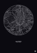 Affiche Madrid – Poster carte de ville | Gravura – Fond foncé