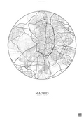 Affiche Madrid – Poster carte de ville | Gravura – Fond clair