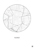 Affiche Madrid – Poster carte de ville | Gravura – Fond clair