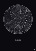 Affiche Madrid – Poster carte de ville | Gravura – Fond foncé