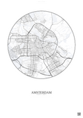 Affiche Amsterdam – Poster carte de ville | Gravura – Fond clair