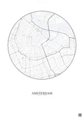 Affiche Amsterdam – Poster carte de ville | Gravura – Fond clair