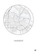 Affiche Amsterdam – Poster carte de ville | Gravura – Fond clair