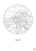 Affiche Prague – Poster carte de ville | Gravura – Fond clair