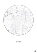 Affiche Prague – Poster carte de ville | Gravura – Fond clair