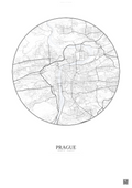 Affiche Prague – Poster carte de ville | Gravura – Fond clair