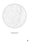 Affiche Copenhagen – Poster carte de ville | Gravura – Fond clair