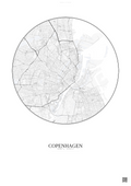 Affiche Copenhagen – Poster carte de ville | Gravura – Fond clair