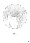 Affiche Oslo – Poster carte de ville | Gravura – Fond clair