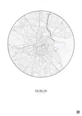 Affiche Dublin – Poster carte de ville | Gravura – Fond clair