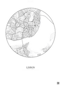 Affiche Lisbon – Poster carte de ville | Gravura – Fond clair