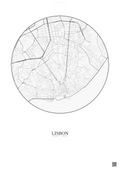 Affiche Lisbon – Poster carte de ville | Gravura – Fond clair