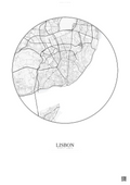 Affiche Lisbon – Poster carte de ville | Gravura – Fond clair