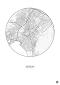 Affiche Athens – Poster carte de ville | Gravura – Fond clair
