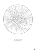 Affiche Bucharest – Poster carte de ville | Gravura – Fond clair