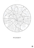 Affiche Bucharest – Poster carte de ville | Gravura – Fond clair