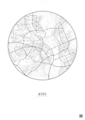 Affiche Kyiv – Poster carte de ville | Gravura – Fond clair
