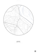 Affiche Kyiv – Poster carte de ville | Gravura – Fond clair