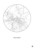 Affiche Belgrade – Poster carte de ville | Gravura – Fond clair