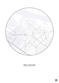 Affiche Belgrade – Poster carte de ville | Gravura – Fond clair