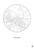 Affiche Belgrade – Poster carte de ville | Gravura – Fond clair