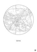 Affiche Minsk – Poster carte de ville | Gravura – Fond clair