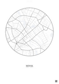Affiche Minsk – Poster carte de ville | Gravura – Fond clair