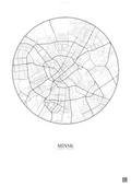 Affiche Minsk – Poster carte de ville | Gravura – Fond clair