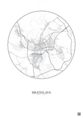 Affiche Bratislava – Poster carte de ville | Gravura – Fond clair